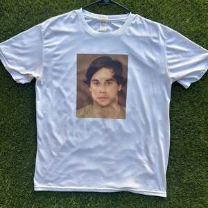 Nelk Boys White T-Shirt with Jesse's Mugshot Print, Short Sleeve